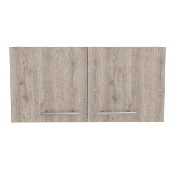 Mueble Sobre Campana Shope, Humo y Blanco, con Dos Puertas