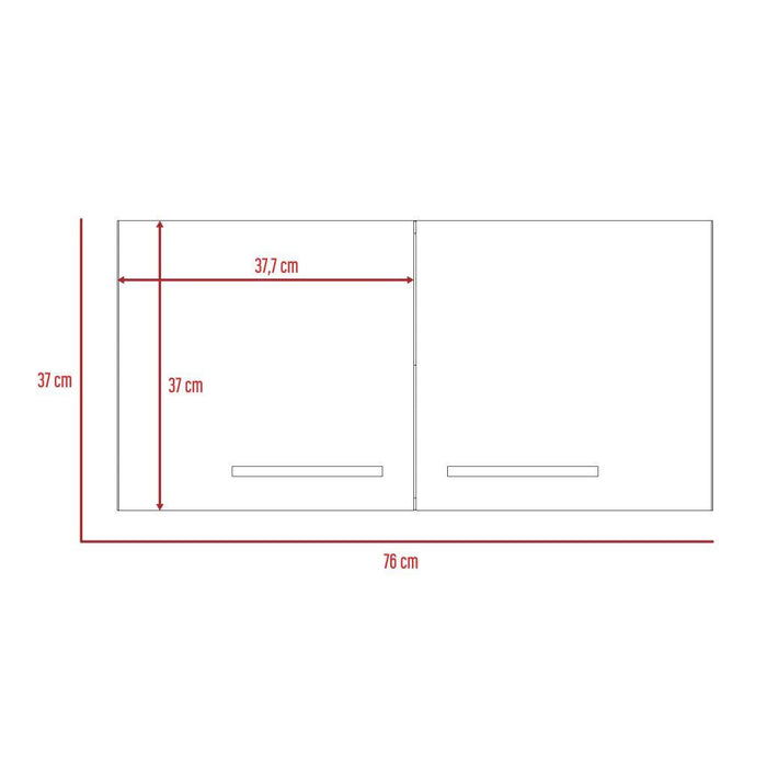 Mueble Sobre Campana Shope, Humo y Blanco, con Dos Puertas