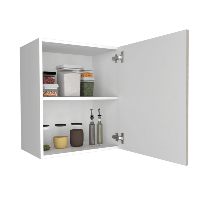 Mueble Aéreo Delhi, Humo y Blanco, con Una Puerta Batientes