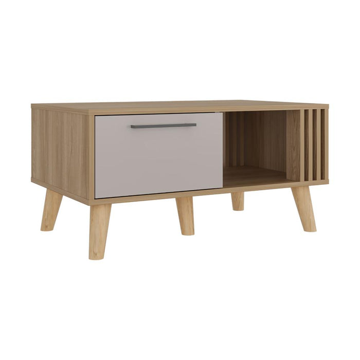 Mesa de Centro Vanez II, Capri y Fresno Europeo, Fácil de armar