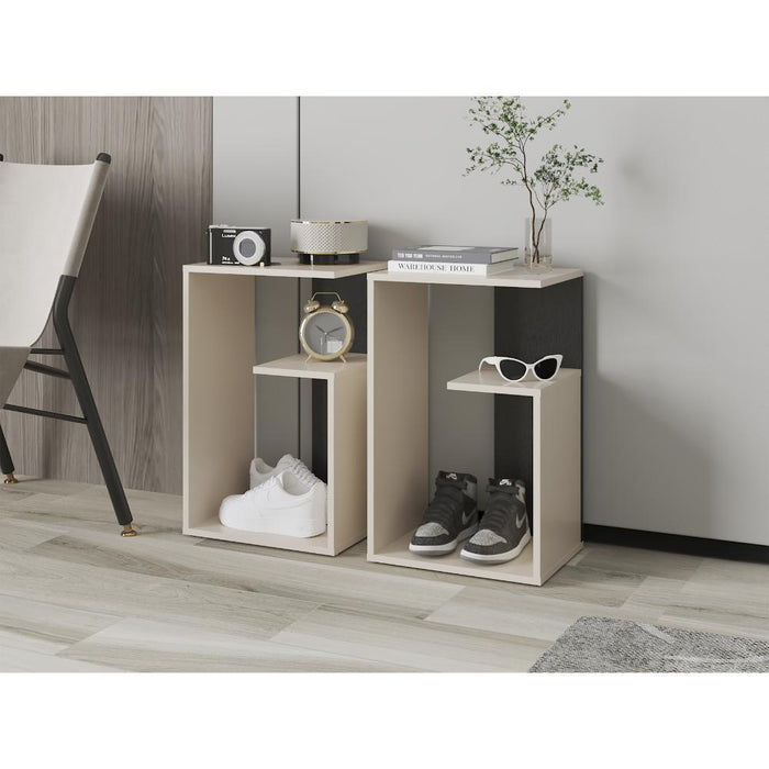 Mesa de Centro Adel, Capri y Wengue, con diseño moderno y espacio para ubicar objetos ZF