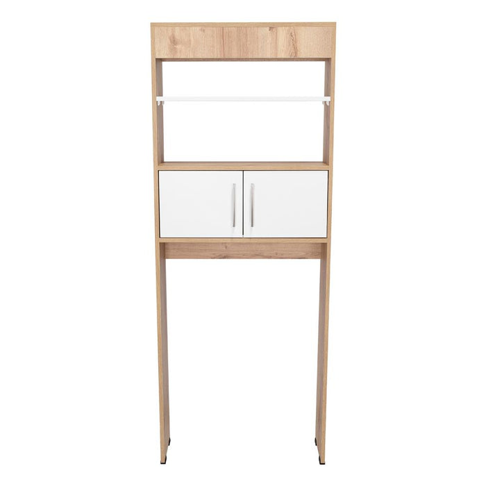 Gabinete de Baño Aqua 5, Blanco Duqueza y Café Claro, con Dos Puertas Para Su Almacenamiento