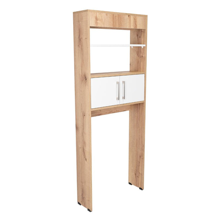Gabinete de Baño Aqua 5, Blanco Duqueza y Café Claro, con Dos Puertas Para Su Almacenamiento