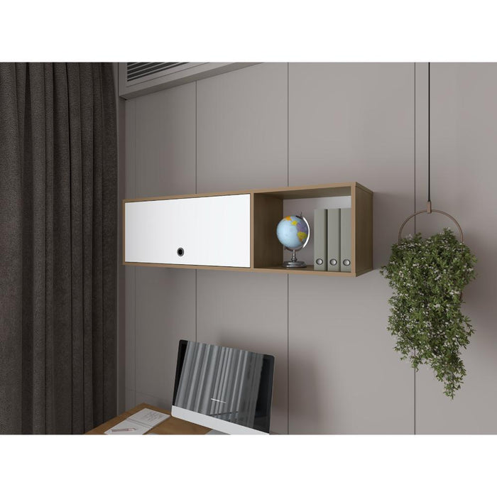 Gabinete Superior de Oficiina Saharan, Fresno Europeo y Blanco, con compartimientos para mantener cerca archivos