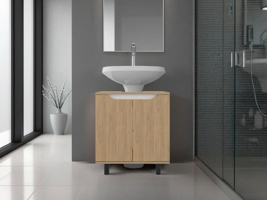 Mueble Para Lavamanos Marlo, Kronos Fresno y Kronos Blanco, No incluye Lavamanos