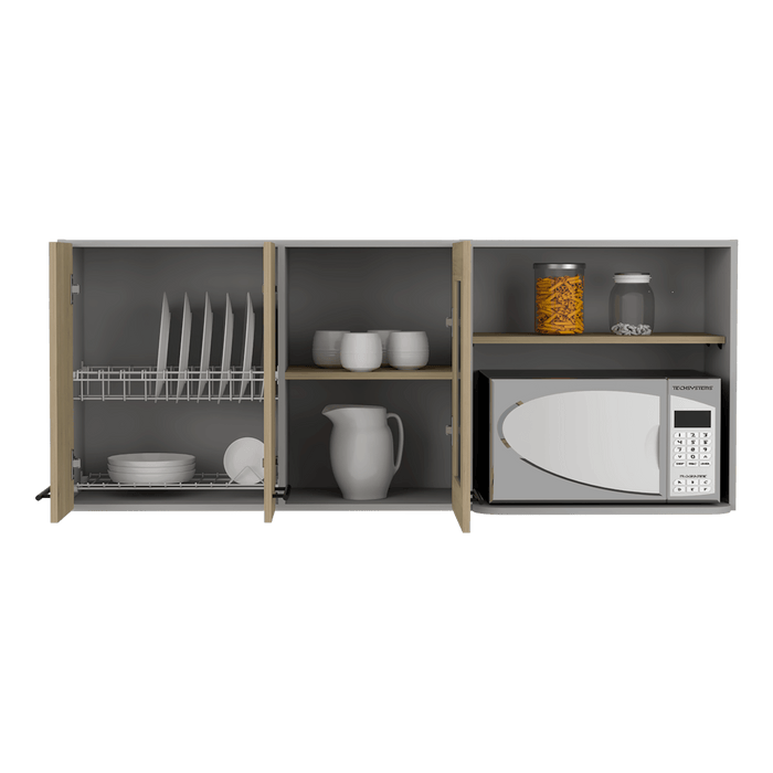 Gabinete Superior Kazan 150, Beige y Gris, con Gran Capacidad de Almacenamiento