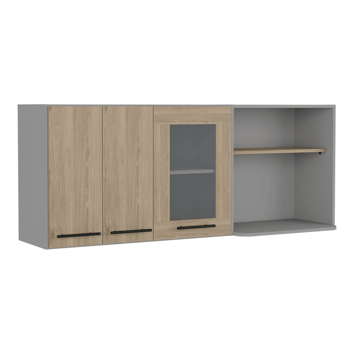 Gabinete Superior Kazan 150, Beige y Gris, con Gran Capacidad de Almacenamiento