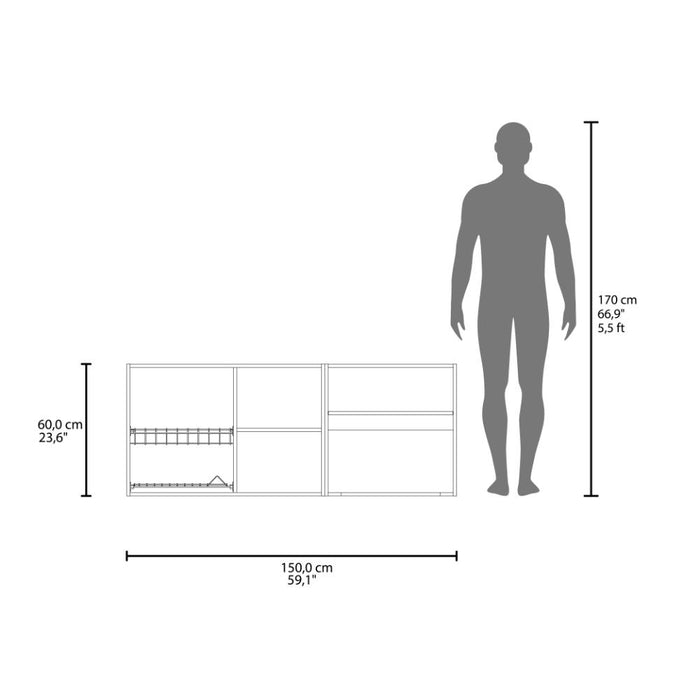 Gabinete Superior Kazán, Kronos Wengue, con Dos Puertas y Espacio Para Ubicar Microondas ZF