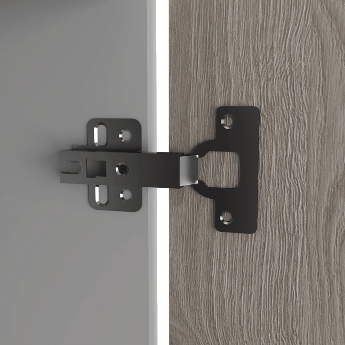 Gabinete Inferior Cantabria, Blanco y Humo, con Dos Puertas Batientes, con Mesón Derecho  ZF