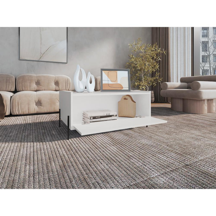 Mesa de Centro Sharon, Blanco, con Un Cajon  y Amplio Espacio