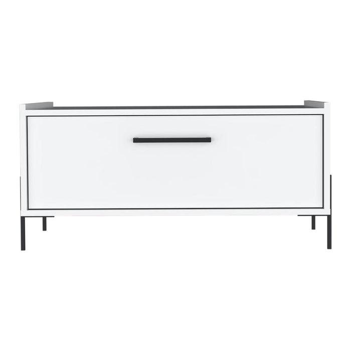 Mesa de Centro Sharon, Blanco, con Un Cajon  y Amplio Espacio