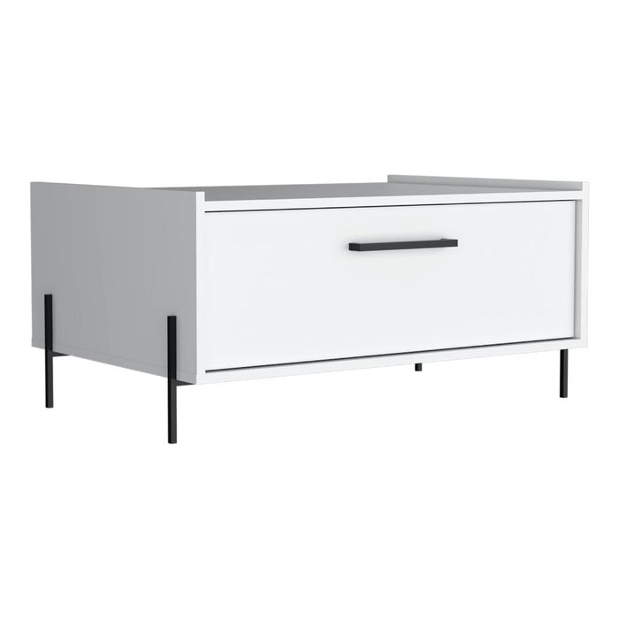 Mesa de Centro Sharon, Blanco, con Un Cajon  y Amplio Espacio