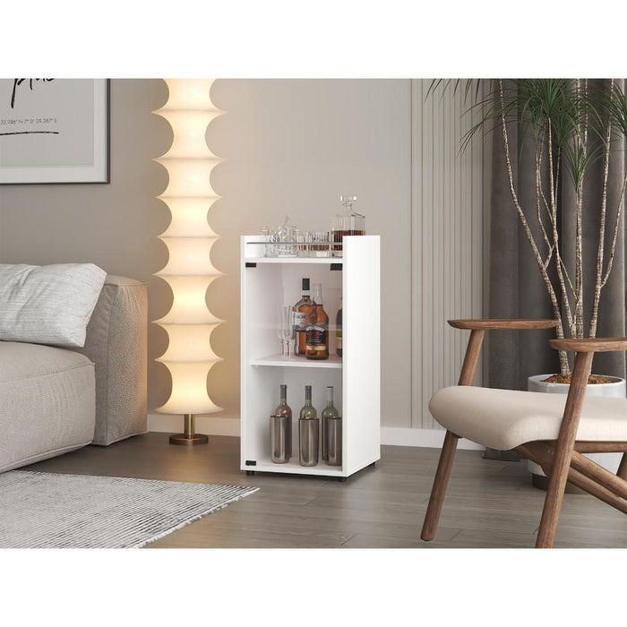 Minibar Theba, Blanco Duqueza, con Espacio para Botellas de Vino y Copas ZF