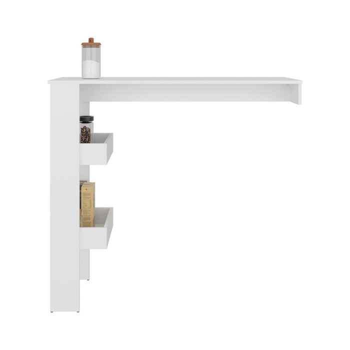 Mesa de Bar Rayo, Blanco Duqueza, con Espacio para Colocar Objetos de Bar ZF