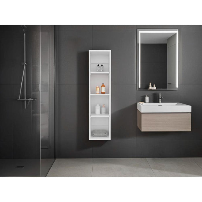 Alacena de Pared Pequeño Minimalista, Blanco, sin puertas, para implementos de aseo ZF