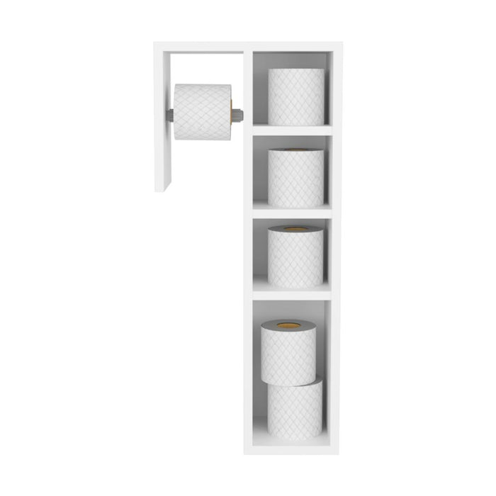 Organizador Para Papel Higienico Toilet, Kronos Blanco, con espacio para colocar objetos ZF