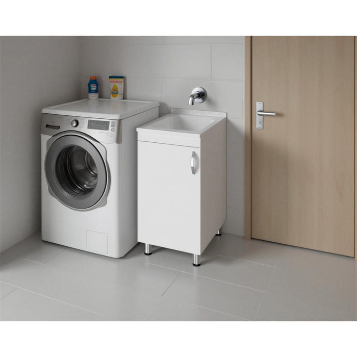 Mueble De Lavado Independiente Dawi, Kronos Blanco, Incluye lavadero no grifería ZF