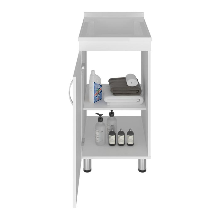 Mueble De Lavado Independiente Dawi, Kronos Blanco, Incluye lavadero no grifería ZF