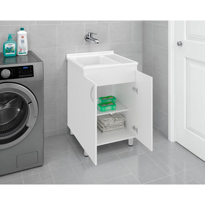 Mueble De Lavado Independiente Fowel, Kronos Blanco, Incluye lavadero no grifería ZF