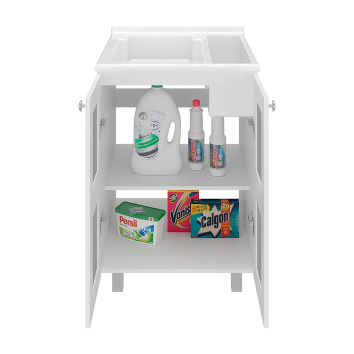 Mueble para Lavamanos Haysi, Kronos Blanco, Dos puertas abatibles y entrepaño, incluye lavamanos ZF