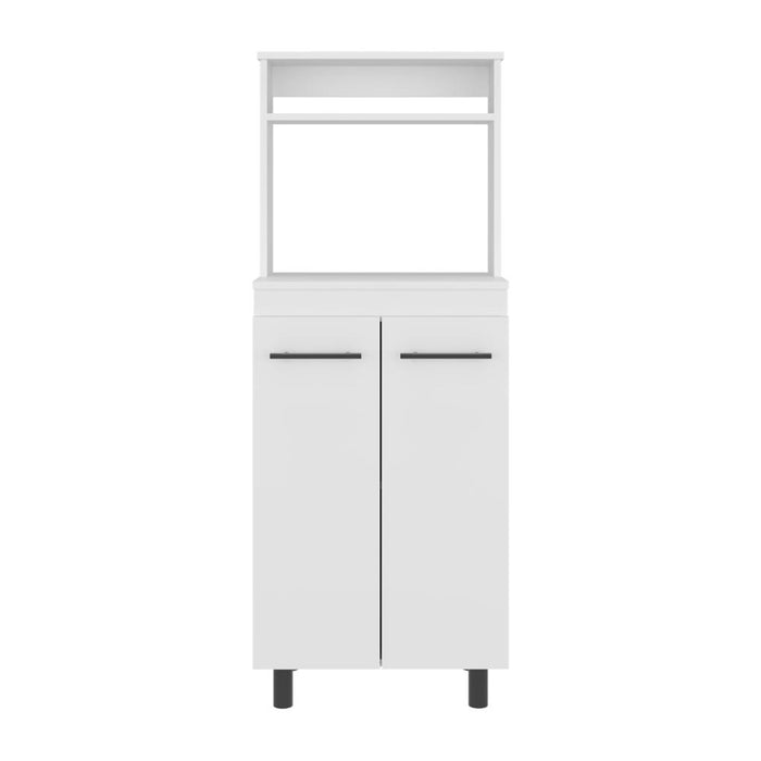 Modulo Microondas Kane, Kronos Blanco, Con compartimiento inferior para alimentos y utensilios de cocina ZF