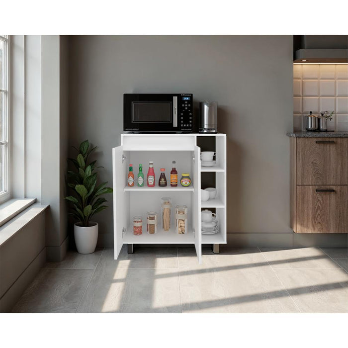 Modulo Microondas Sese, Kronos Blanco, Con dos puertas abatibles y compartimiento inferior para alimentos ZF