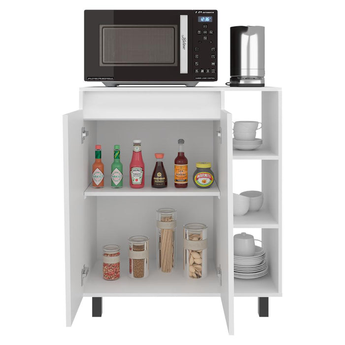 Modulo Microondas Sese, Kronos Blanco, Con dos puertas abatibles y compartimiento inferior para alimentos ZF