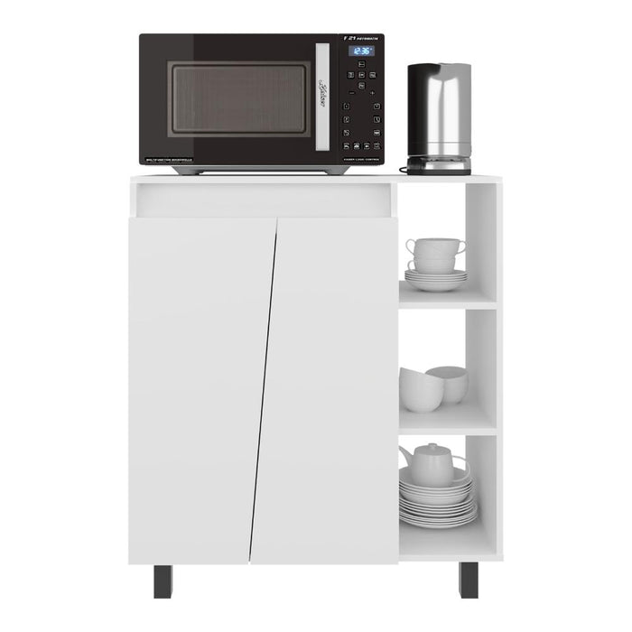 Modulo Microondas Sese, Kronos Blanco, Con dos puertas abatibles y compartimiento inferior para alimentos ZF