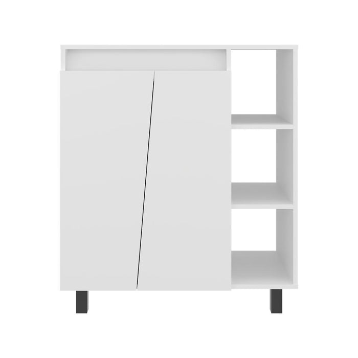 Modulo Microondas Sese, Kronos Blanco, Con dos puertas abatibles y compartimiento inferior para alimentos ZF