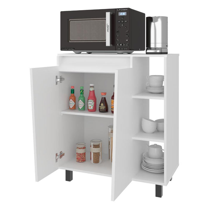 Modulo Microondas Sese, Kronos Blanco, Con dos puertas abatibles y compartimiento inferior para alimentos ZF