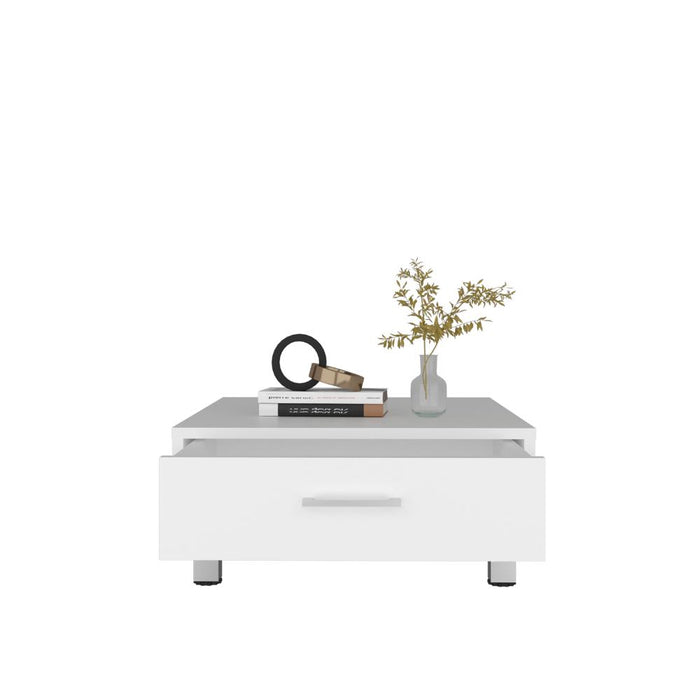 Mesa de Centro Ascher, Kronos Blanco, Con Un Cajón ZF