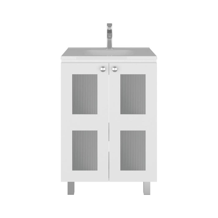 Mueble para Lavamanos Haysi, Blanco, Dos puertas abatibles y entrepaño, incluye lavamanos ZF