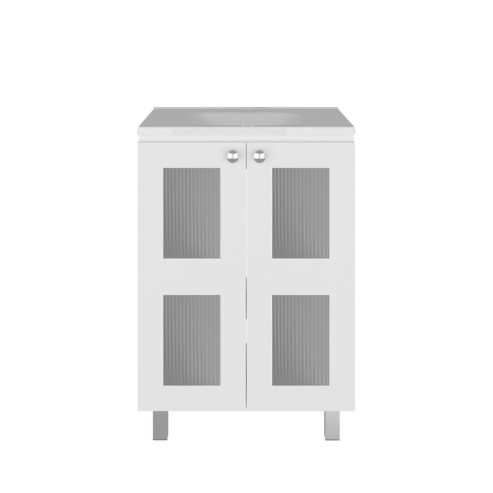 Mueble para Lavamanos Haysi, Blanco, Dos puertas abatibles y entrepaño, incluye lavamanos ZF