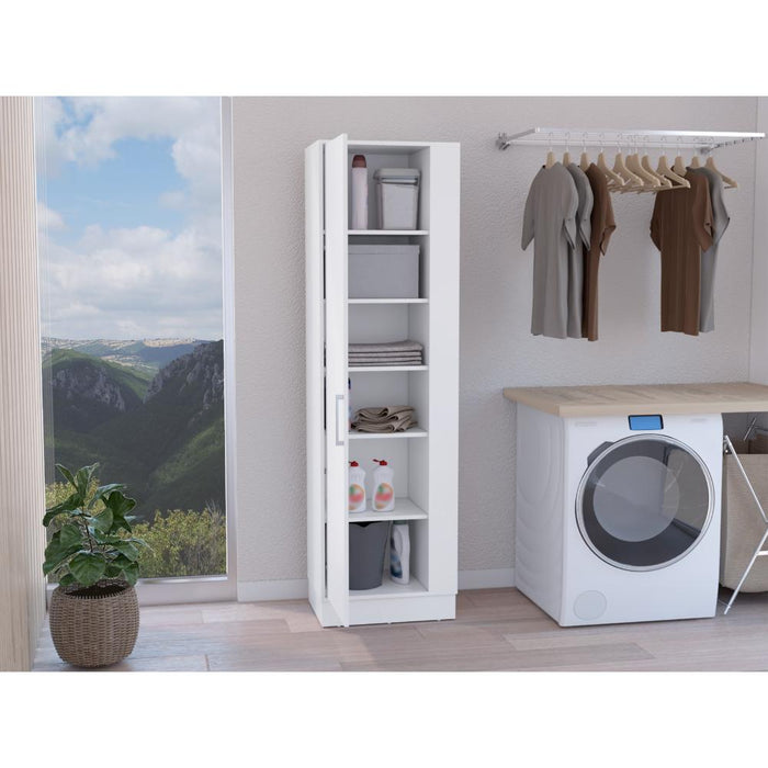 Mueble de Aseo Lirio, Blanco, con cinco entrepaños