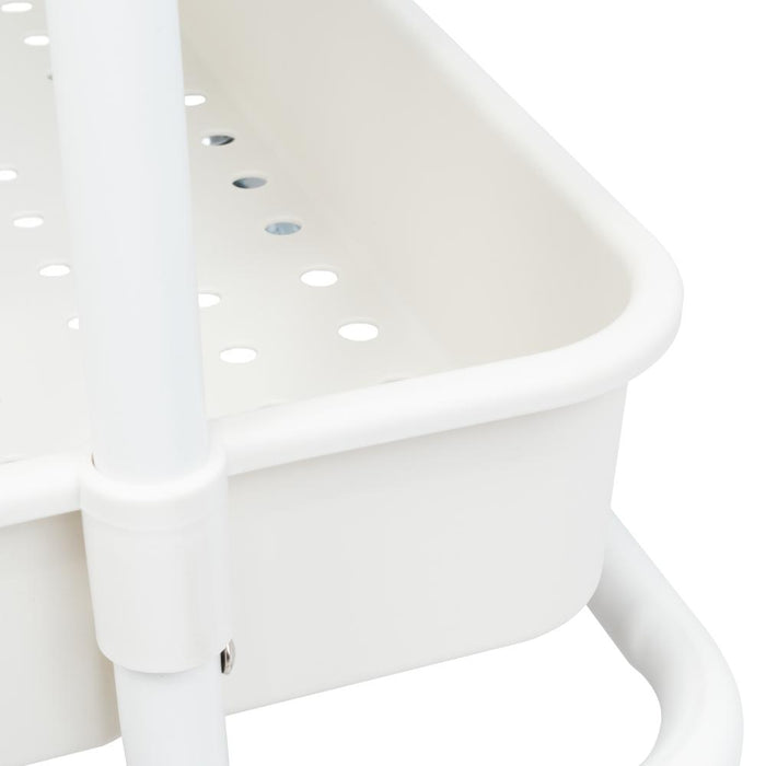 Mueble Auxiliar Multiusos Rolling, Blanco, con Tres niveles y Rodachines Para Su Fácil Desplazamiento