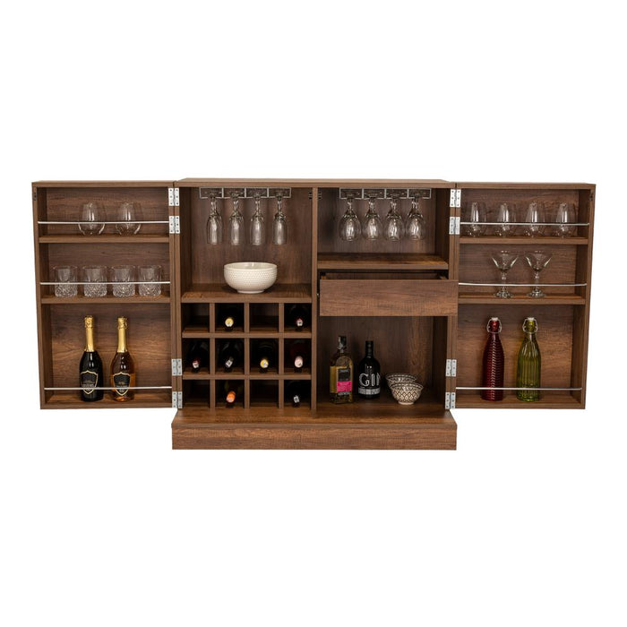 Bar Sienega, Avellana, con Espacio Para Botellas y Porta Copas