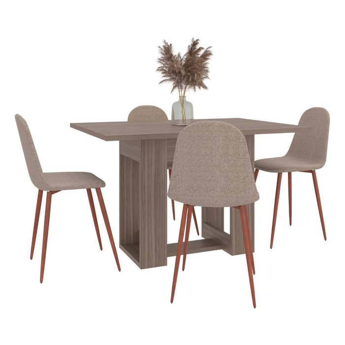 Mesa Para Comedor Volder, Avellana, con Amplia Superficie, No Incluye Sillas