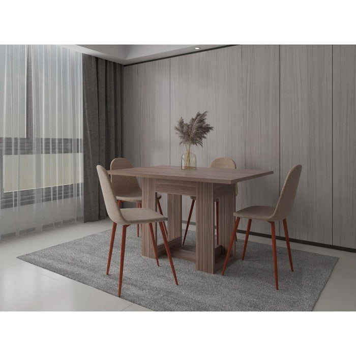 Mesa Para Comedor Volder, Avellana, con Amplia Superficie, No Incluye Sillas