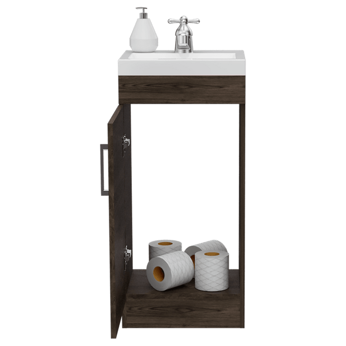 Mueble para Lavamanos Oporto, Chocolate, con Una Puerta Abatible