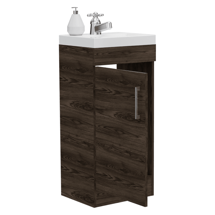 Mueble para Lavamanos Oporto, Chocolate, con Una Puerta Abatible