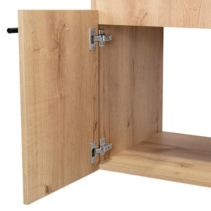 Mueble para Lavamanos Anney, Café Claro, con Dos Puertas y Dos Entrepaños 80 Incluye Lavamanos.