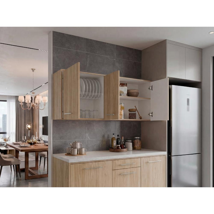 Gabinete Superior Petra, Fresno Europeo y Blanco Vainilla