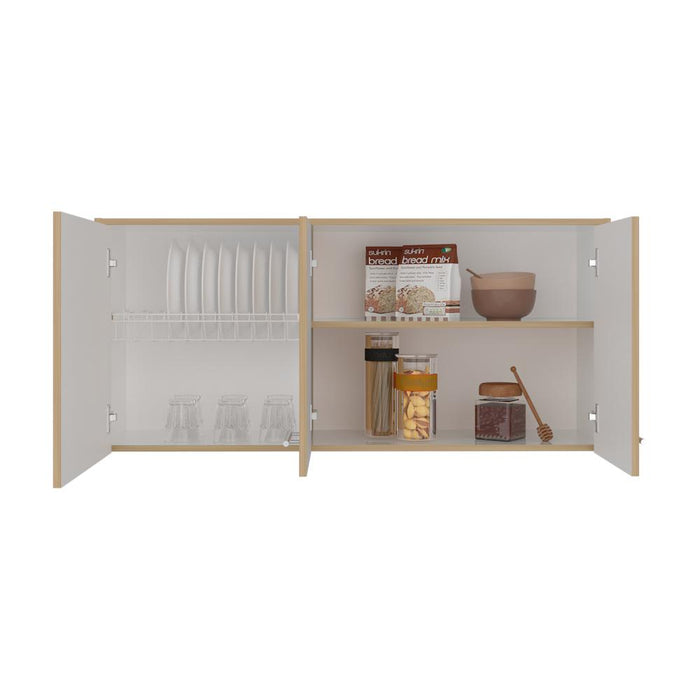 Gabinete Superior Petra, Fresno Europeo y Blanco Vainilla