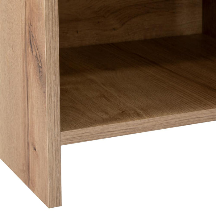Mesa de Noche Tutto, Café Claro, con Cajón Para Guardar Objetos Ideal Para Espacios Reducidos