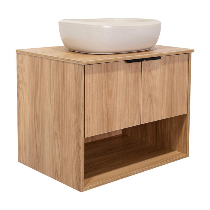 Mueble para Lavamanos Castel, Fresno Europeo, Incluye Lavamanos Corona en Porcelana Sanitaria