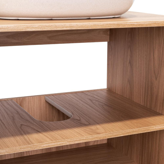 Mueble para Lavamanos Castel, Fresno Europeo, Incluye Lavamanos Corona en Porcelana Sanitaria