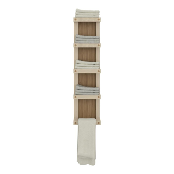 Toallero de Pared Arlington II, Kronos Fresno Europeo, con 5 niveles con gran espacio para ubicar toallas ZF