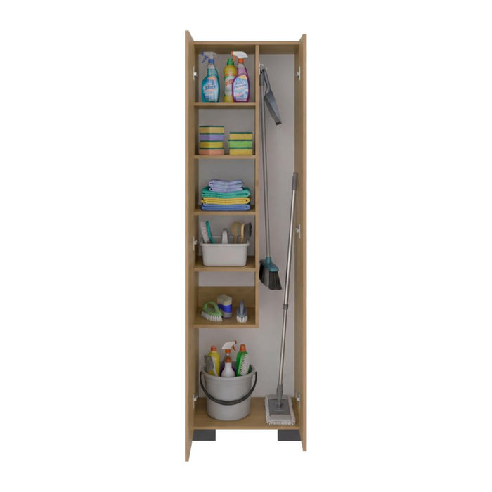 Mueble de Aseo Blake, Kronos Fresno, Incluye Colgador para Escobas y Variedad de Entrepaños ZF
