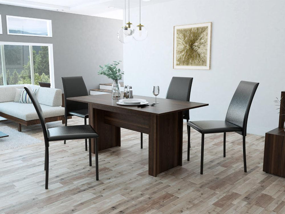 Mesa Para Comedor Celeste, Caoba, con Tres Estantes para Botellas, No incluye sillas