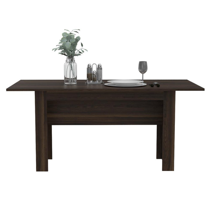 Mesa Para Comedor Celeste, Caoba, con Tres Estantes para Botellas, No incluye sillas